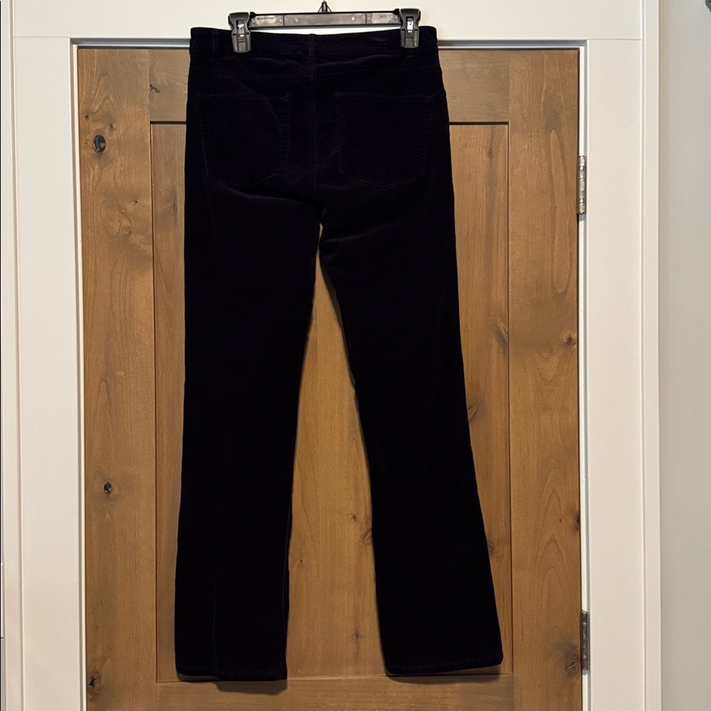 Dark Purple CHAPS Denim Velvety Corduroy Pants Womens 8 Straight leg high waist - Picture 3 of 9